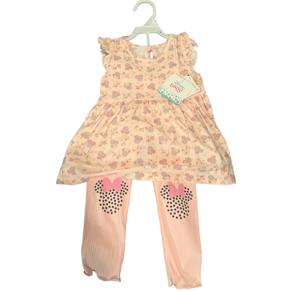 NWT🏷️ Disney Baby Girl Pink Minnie Mouse Matching Set, Size 24M